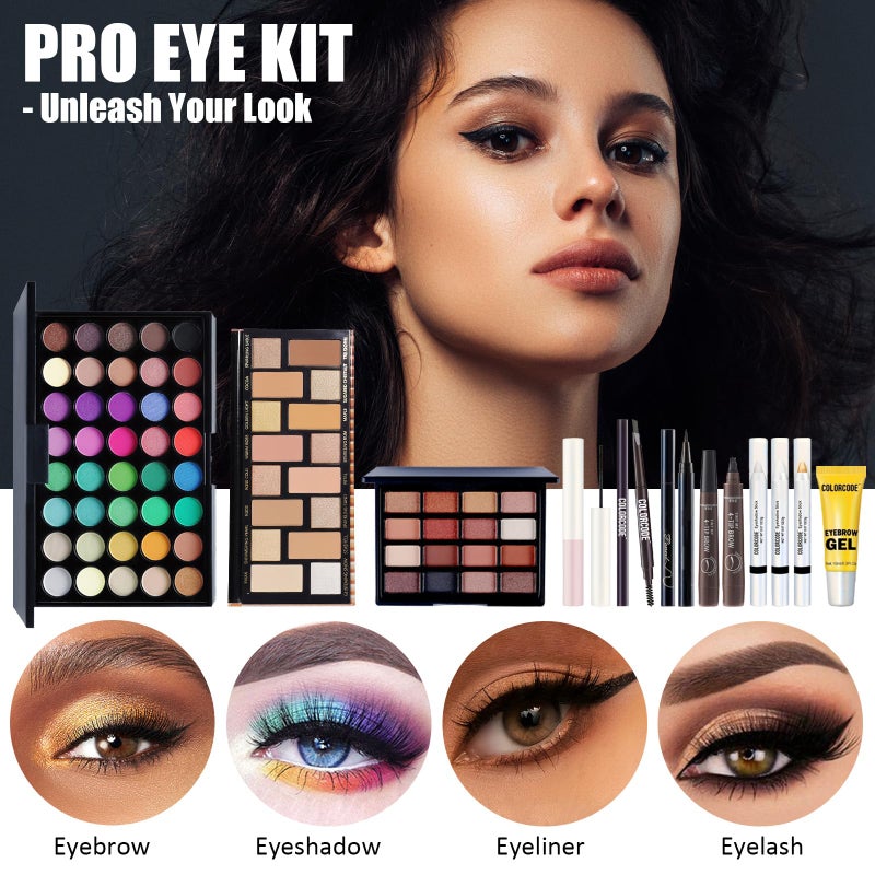 COLORcode Makeup Set for Teens, All in One Makeup Kit for Women Full Kit with Eyeshadow Palettes Face Concealer Foundation Lip Stain Blush Eyebrow Pen Makeup Brushes, Beginner Friendly Make Up Sets (CK02) - Image 3